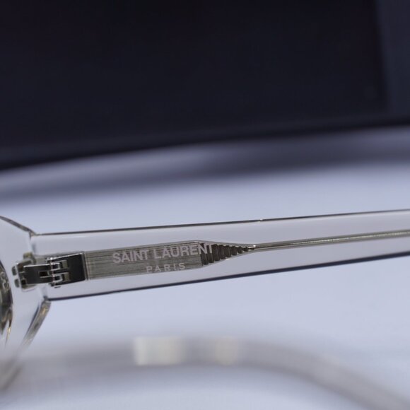 Saint Laurent SL567 003 Oval Sunglasses - Transparent Beige/Grey - Picture 6 of 9